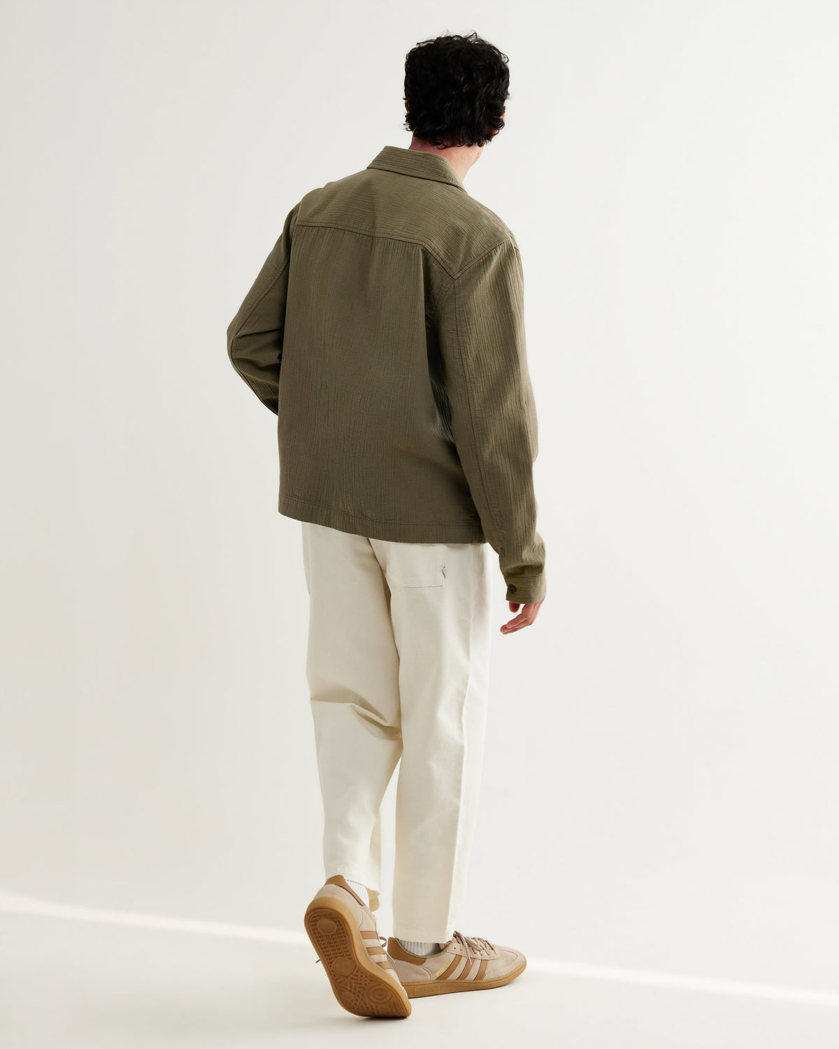 Eldon - Khaki Crinkle Cotton-Linen Jacket
