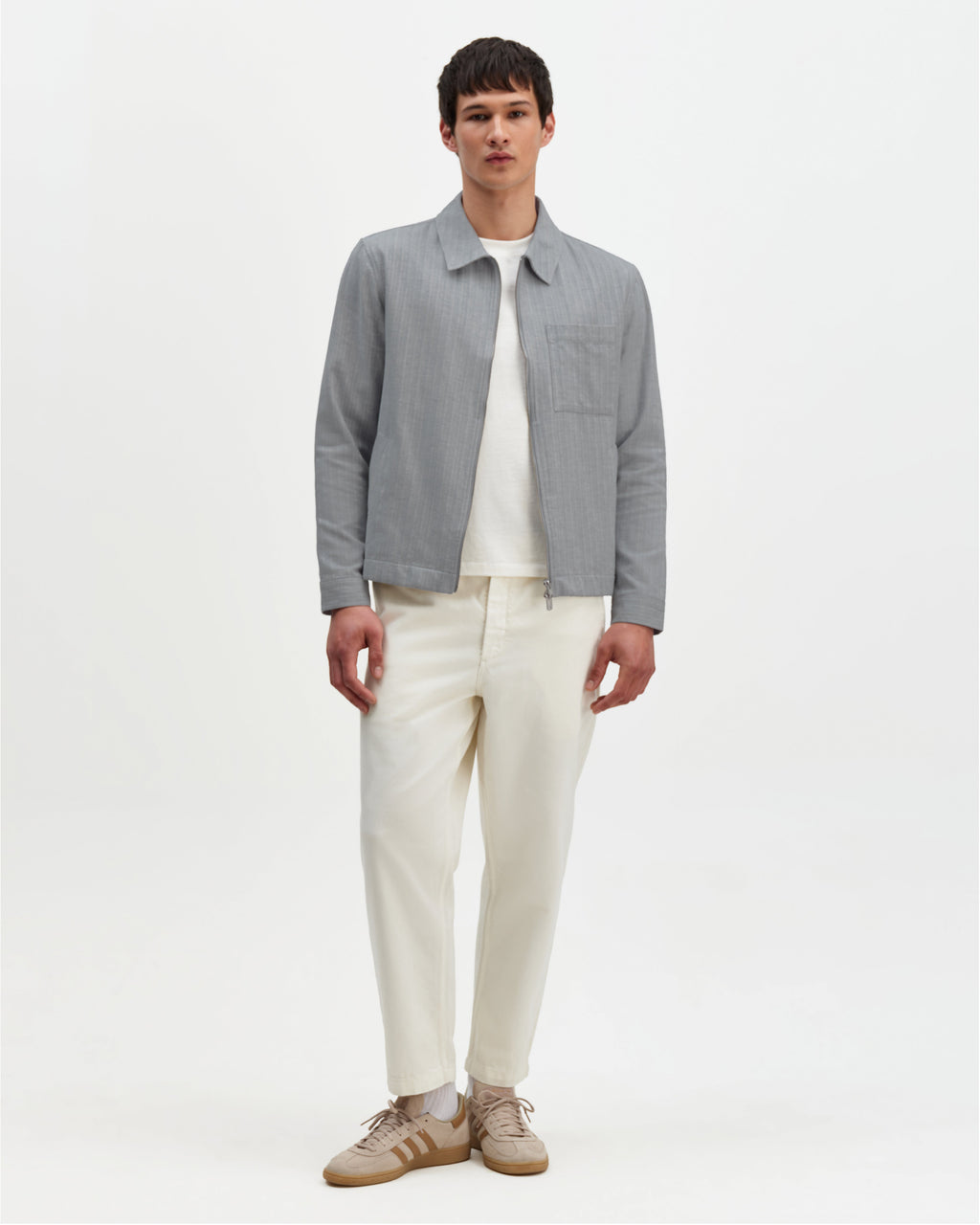 Eldon - Light Blue Herringbone Cotton Jacket