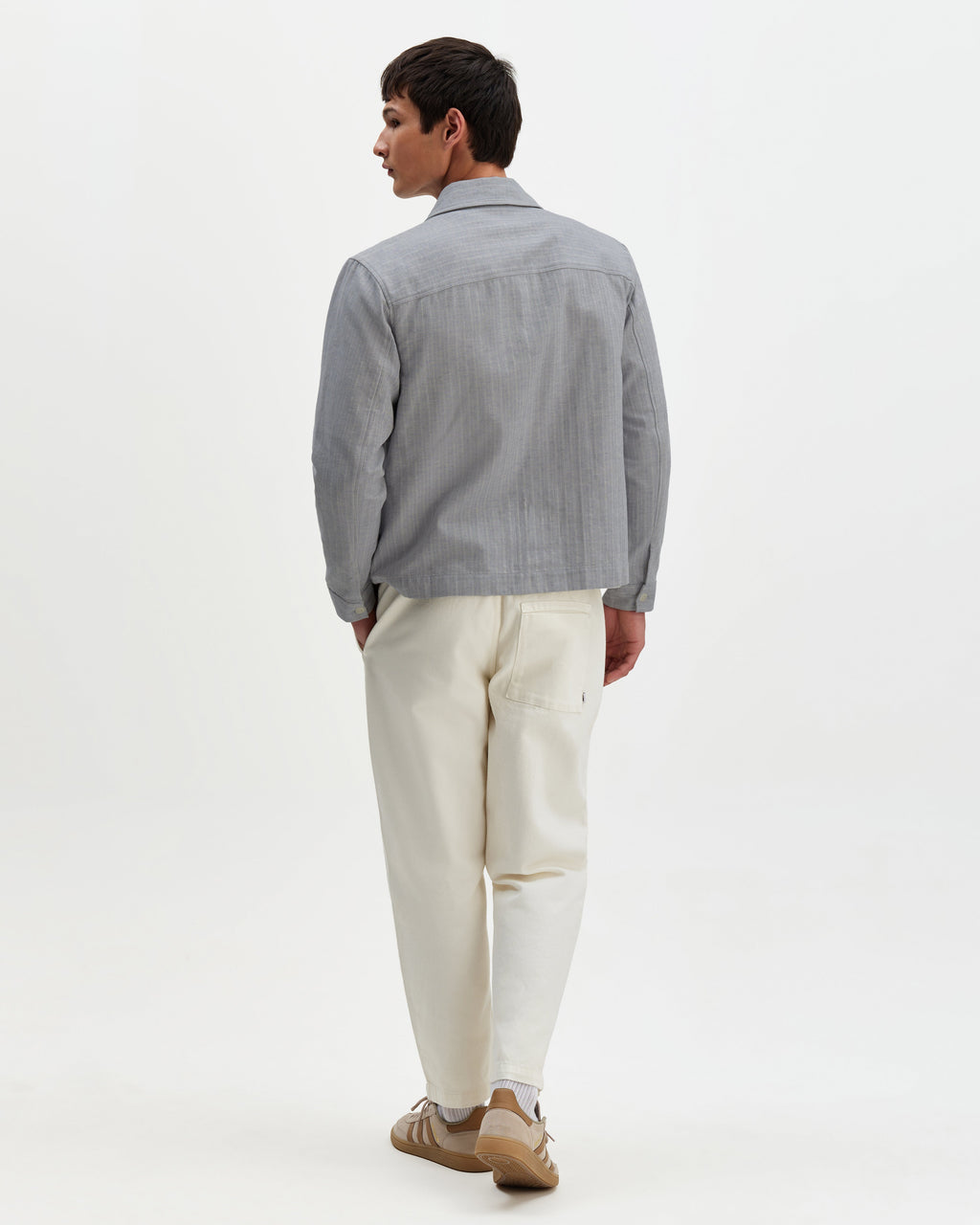 Eldon - Light Blue Herringbone Cotton Jacket