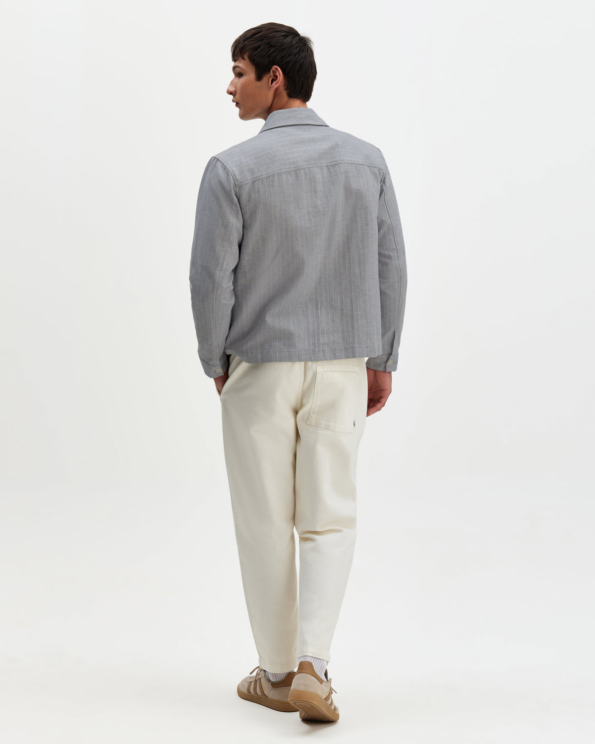 Eldon - Light Blue Herringbone Cotton Jacket