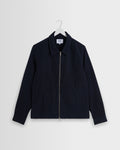 Eldon - Navy Crinkle Cotton-Linen Jacket