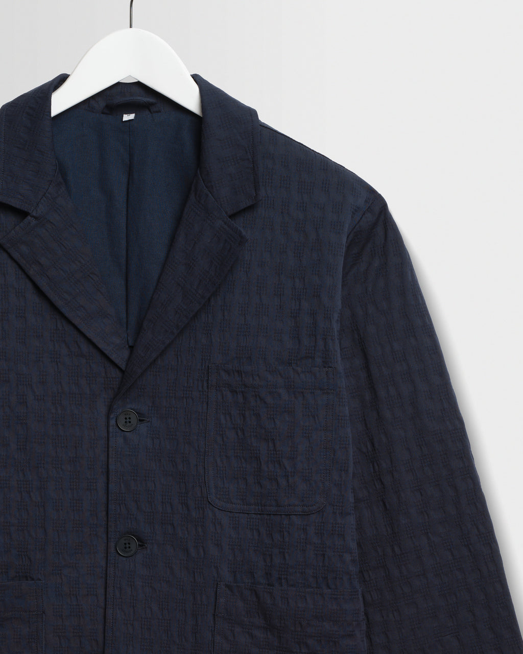Exmouth - Navy Dobby Cotton Blazer