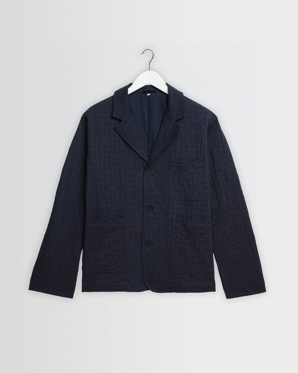 Exmouth - Navy Dobby Cotton Blazer