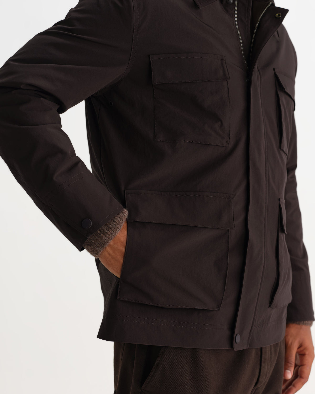 Fairfax - Dark Brown Technical Canvas Field Jacket