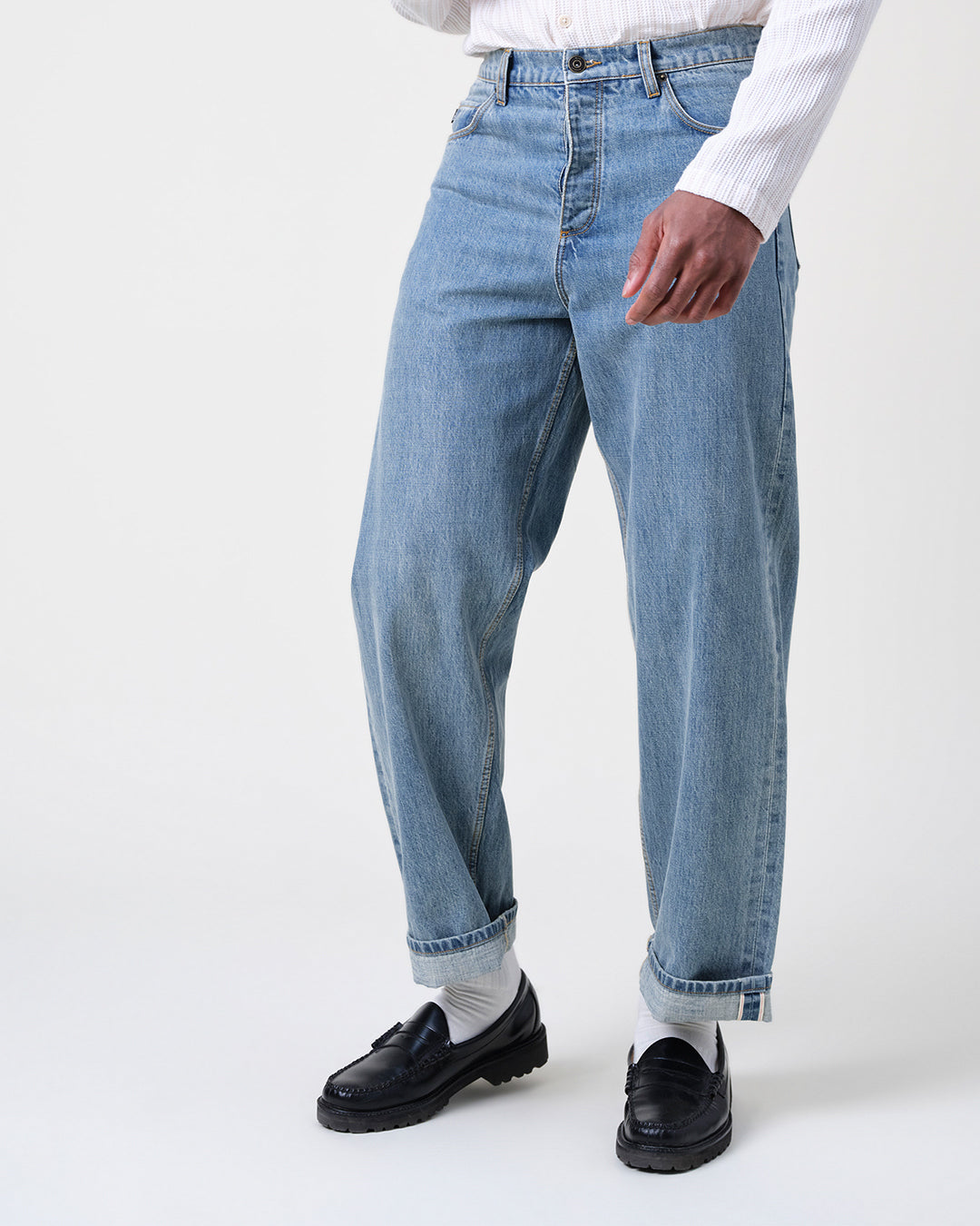 Felix - Blue Wash Selvedge Loose Fit Denim Jeans