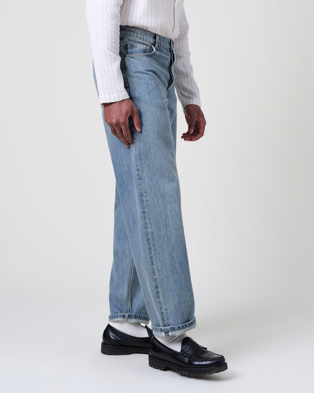 Felix - Blue Wash Selvedge Loose Fit Denim Jeans