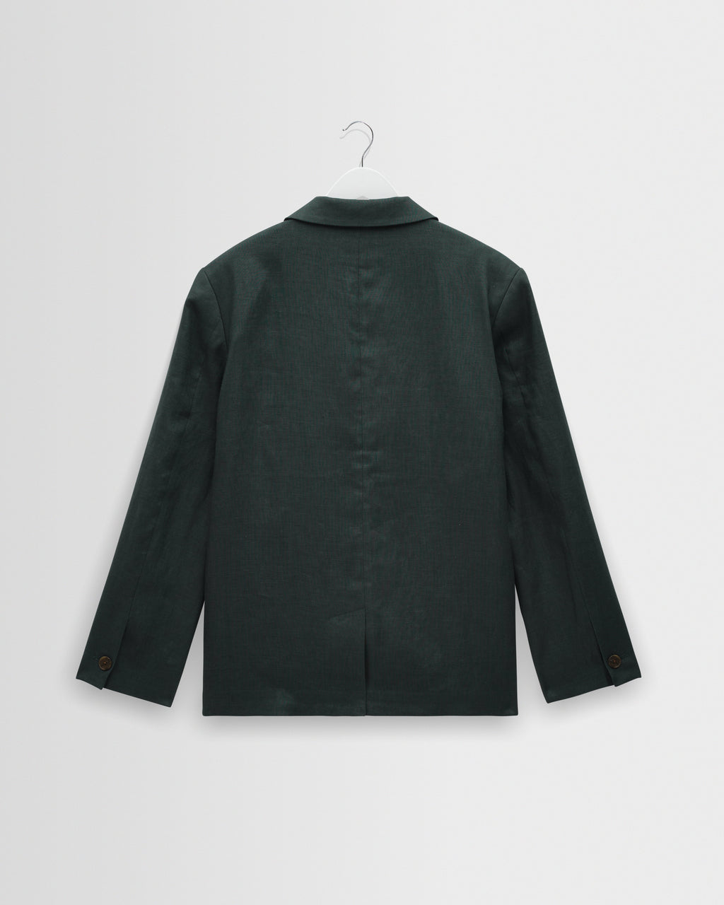 Fintry - Dark Green Linen Single-Breasted Blazer