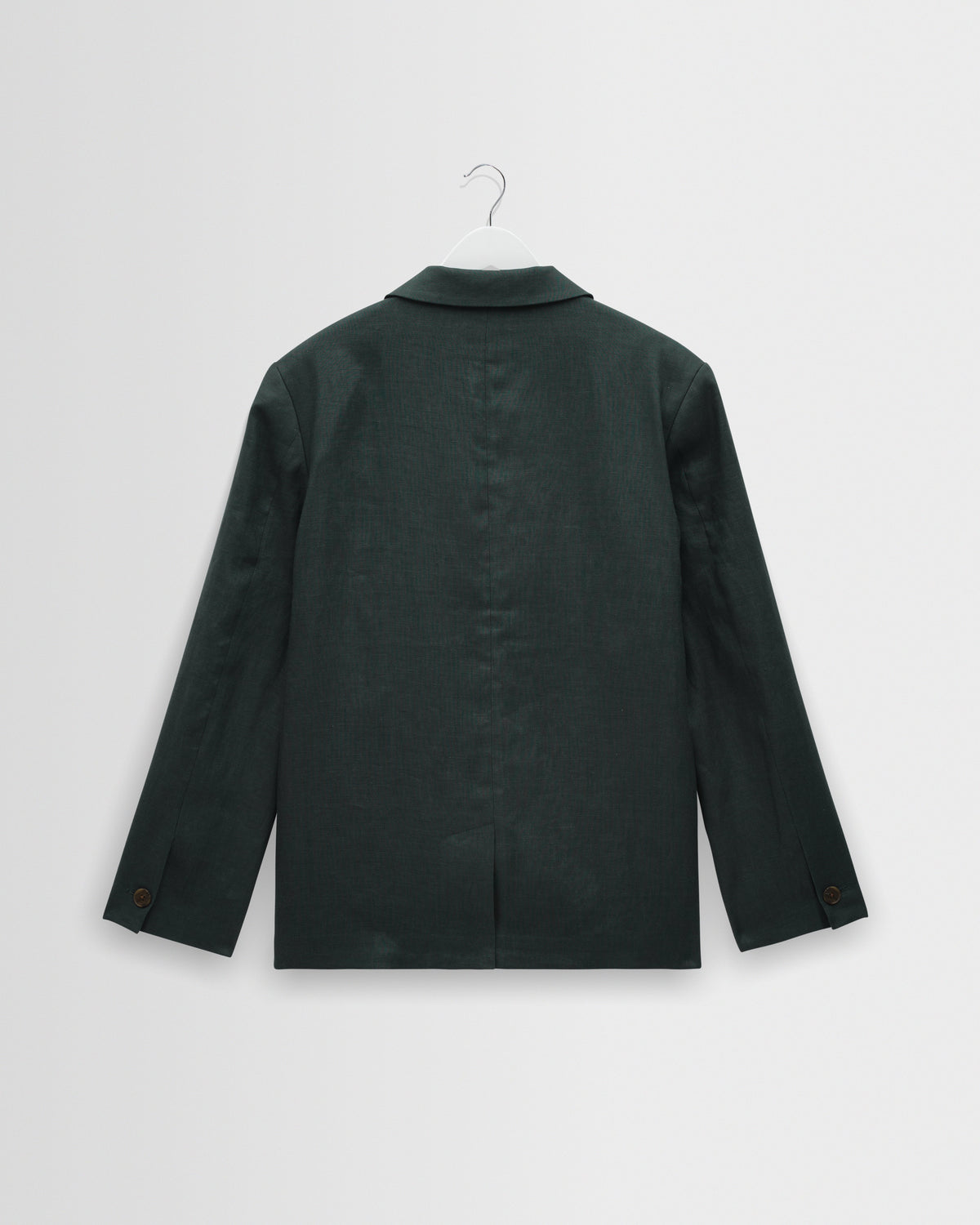 Fintry - Dark Green Linen Single-Breasted Blazer