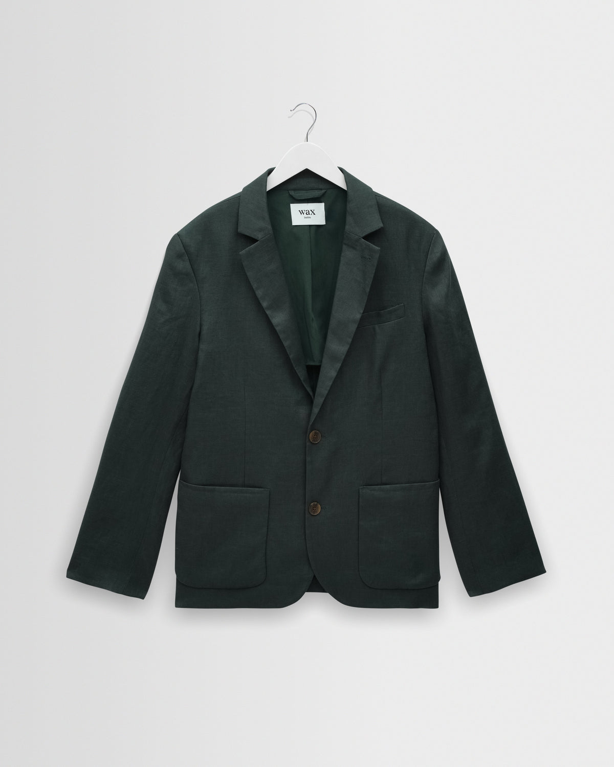 Fintry - Dark Green Linen Single-Breasted Blazer
