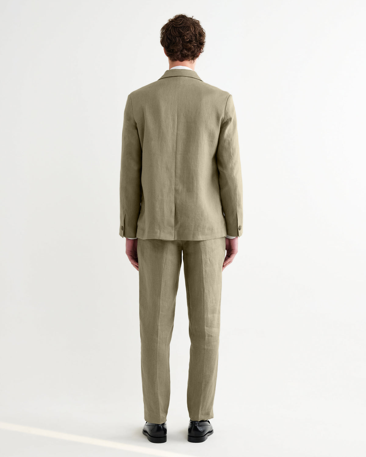 Fintry - Khaki Linen Single-Breasted Blazer