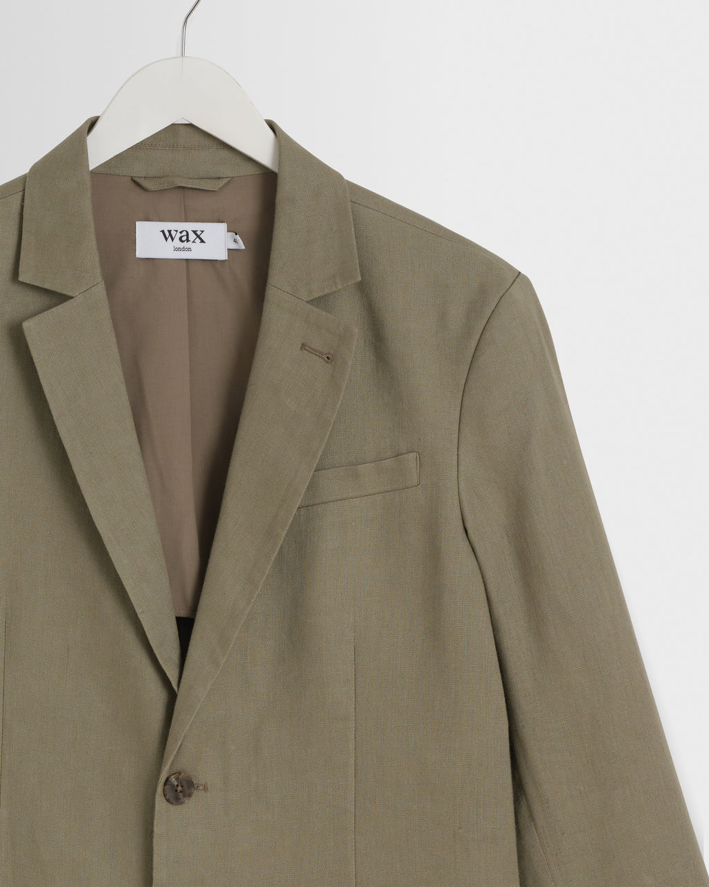 Fintry - Khaki Linen Single-Breasted Blazer