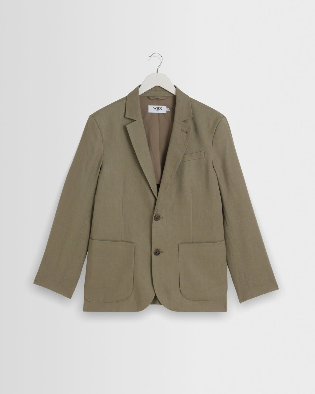 Fintry - Khaki Linen Single-Breasted Blazer