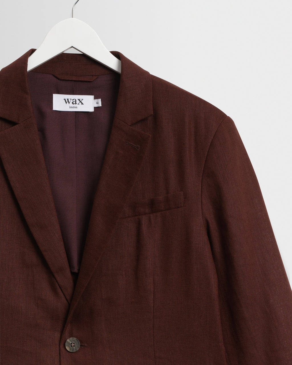 Fintry - Merlot Linen Single-Breasted Blazer