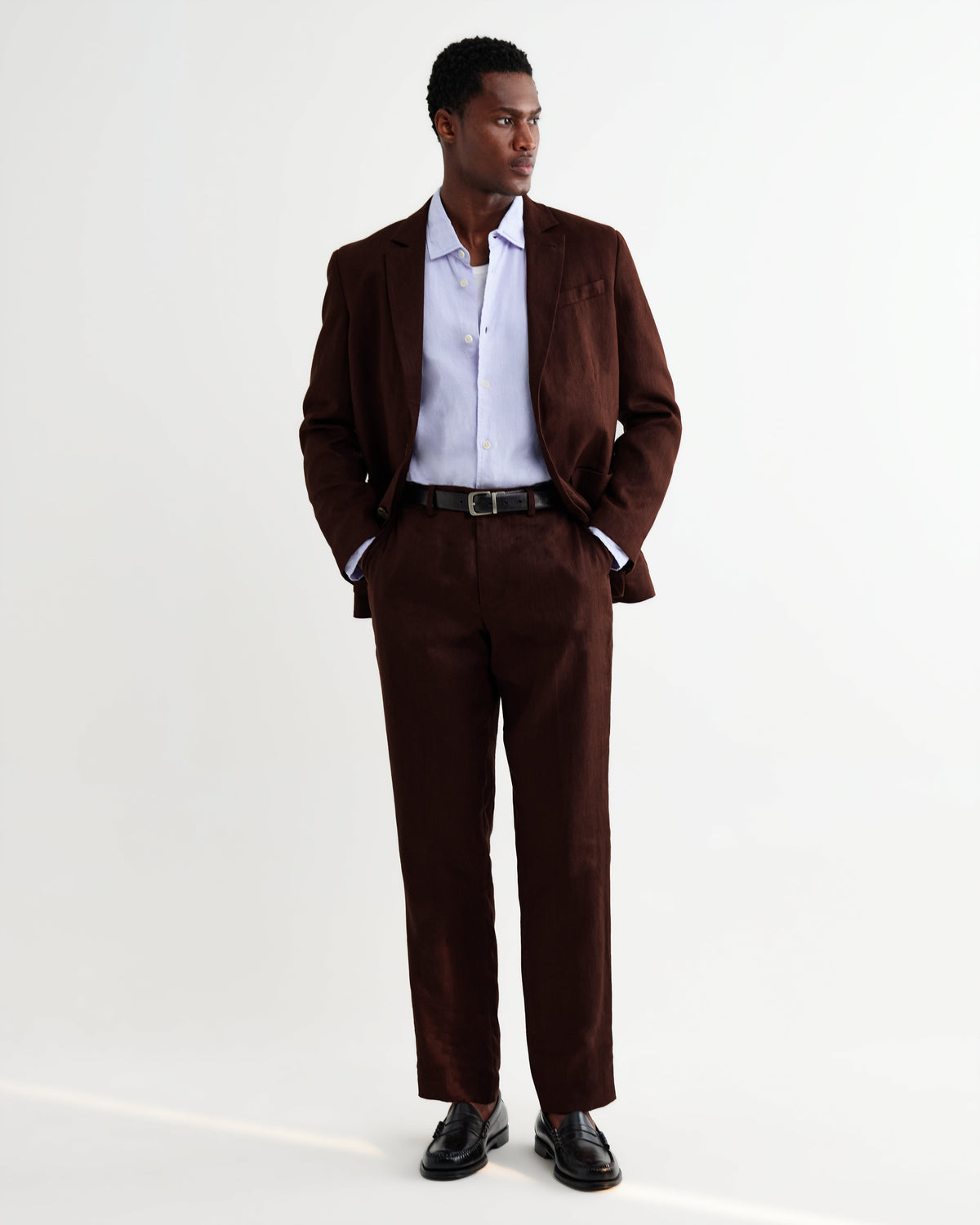Fintry - Merlot Linen Single-Breasted Blazer