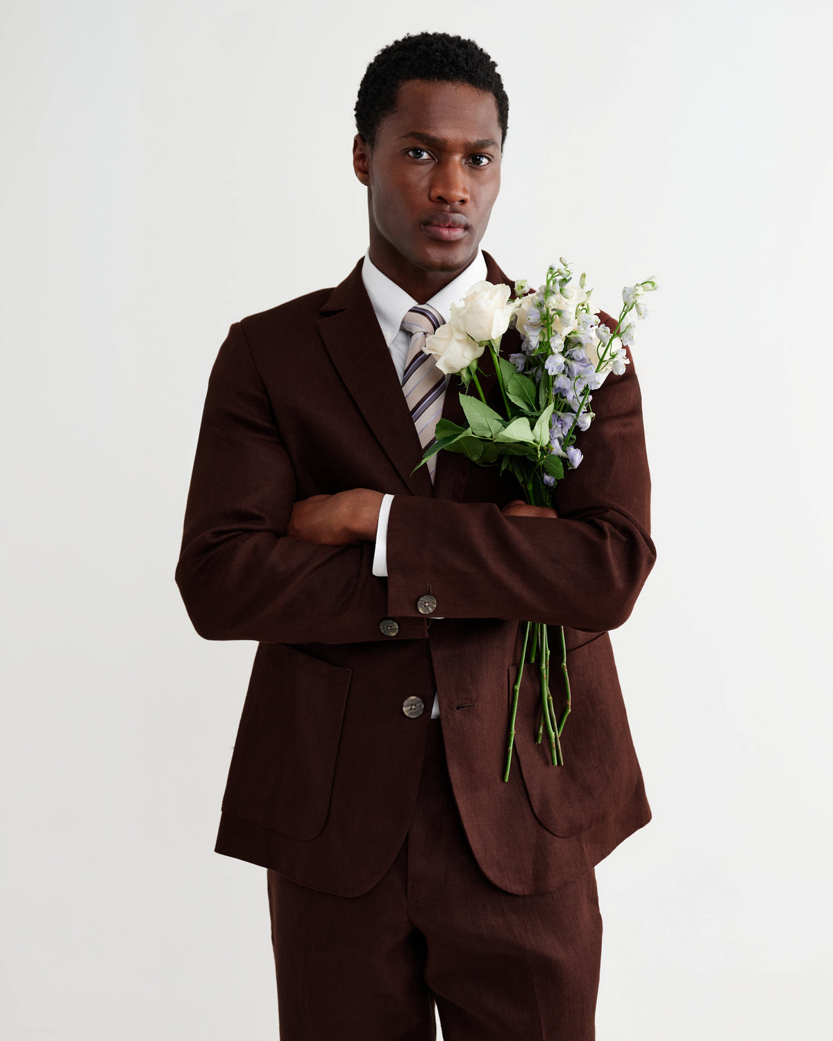 Fintry - Merlot Linen Single-Breasted Blazer