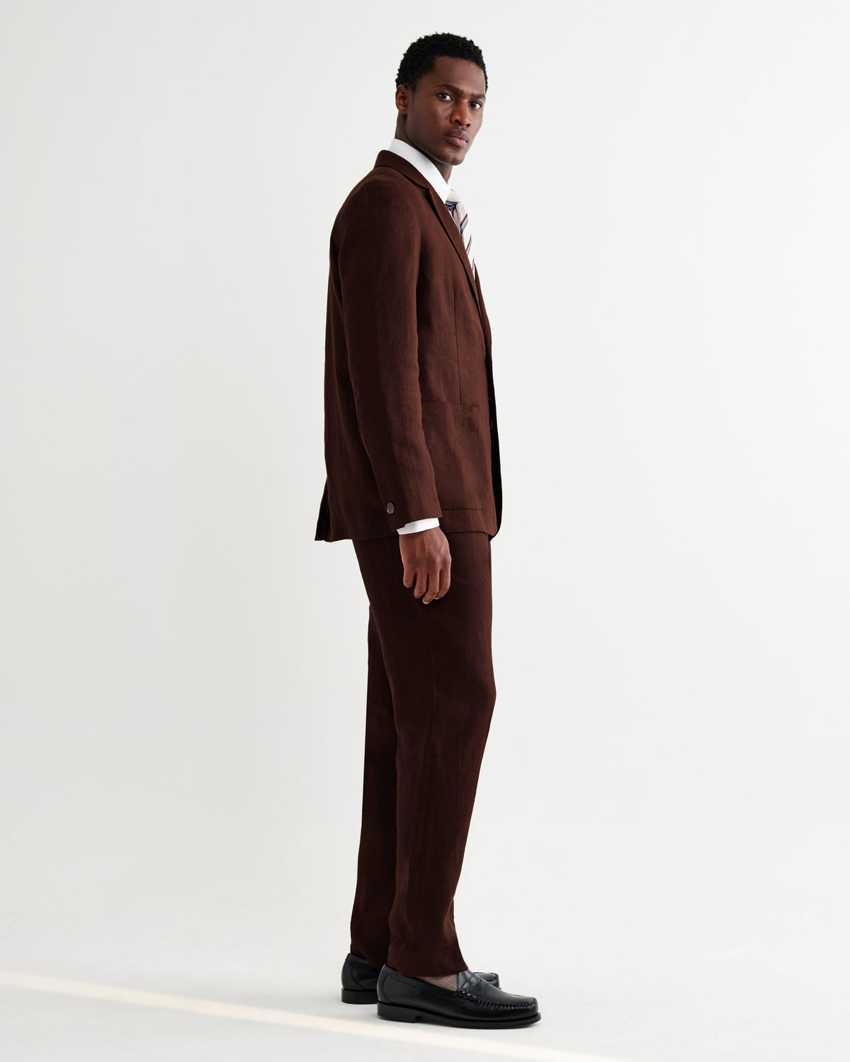 Fintry - Merlot Linen Single-Breasted Blazer