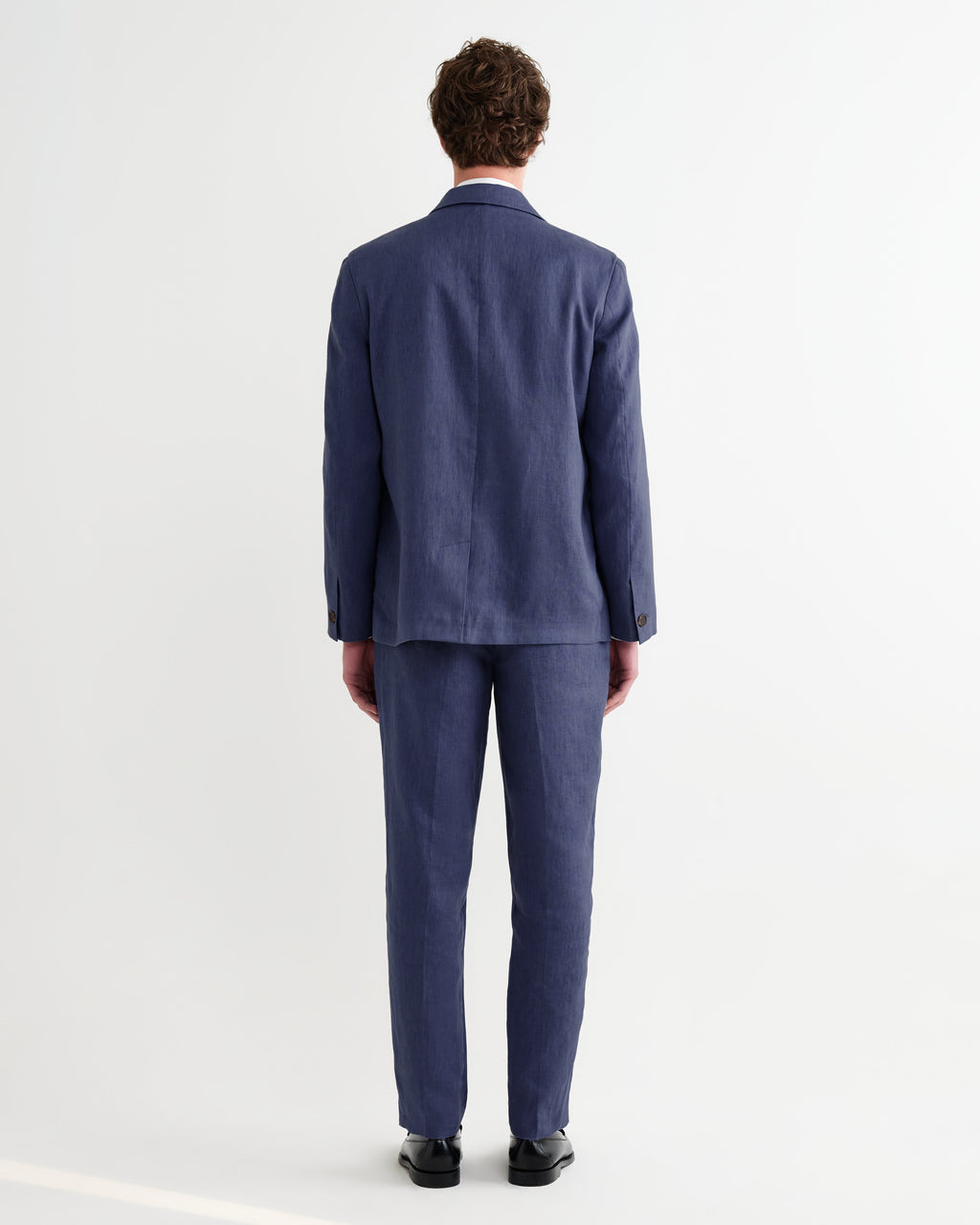 Fintry - Mid Blue Linen Single-Breasted Blazer