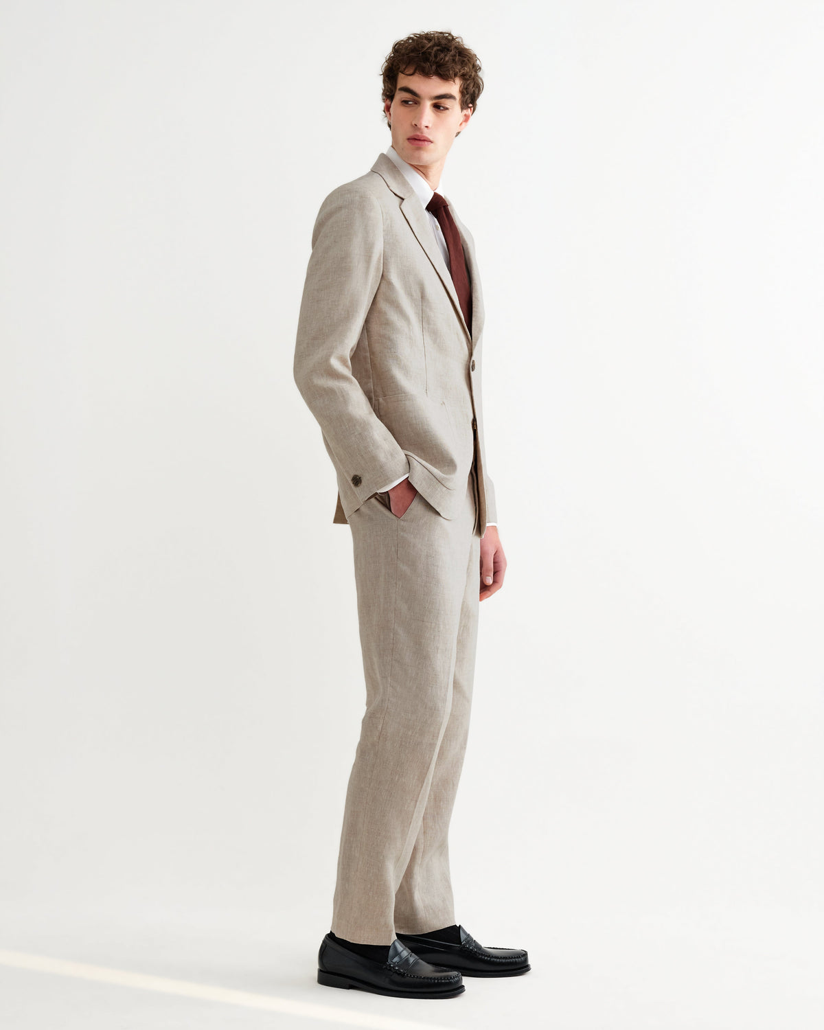 Fintry - Natural Linen Single-Breasted Blazer