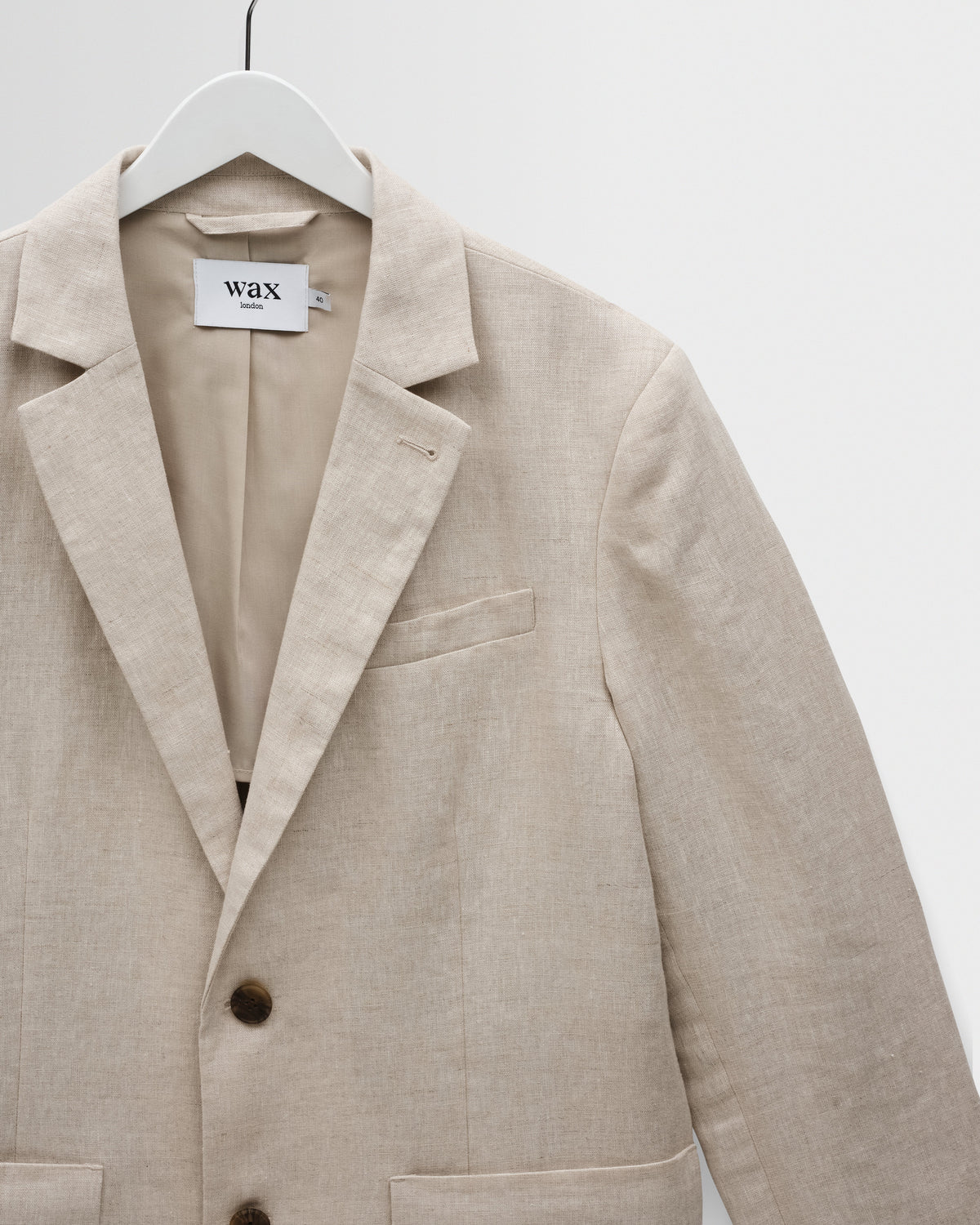 Fintry - Natural Linen Single-Breasted Blazer
