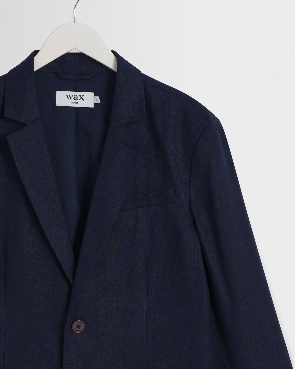 Fintry - Navy Linen Single-Breasted Blazer