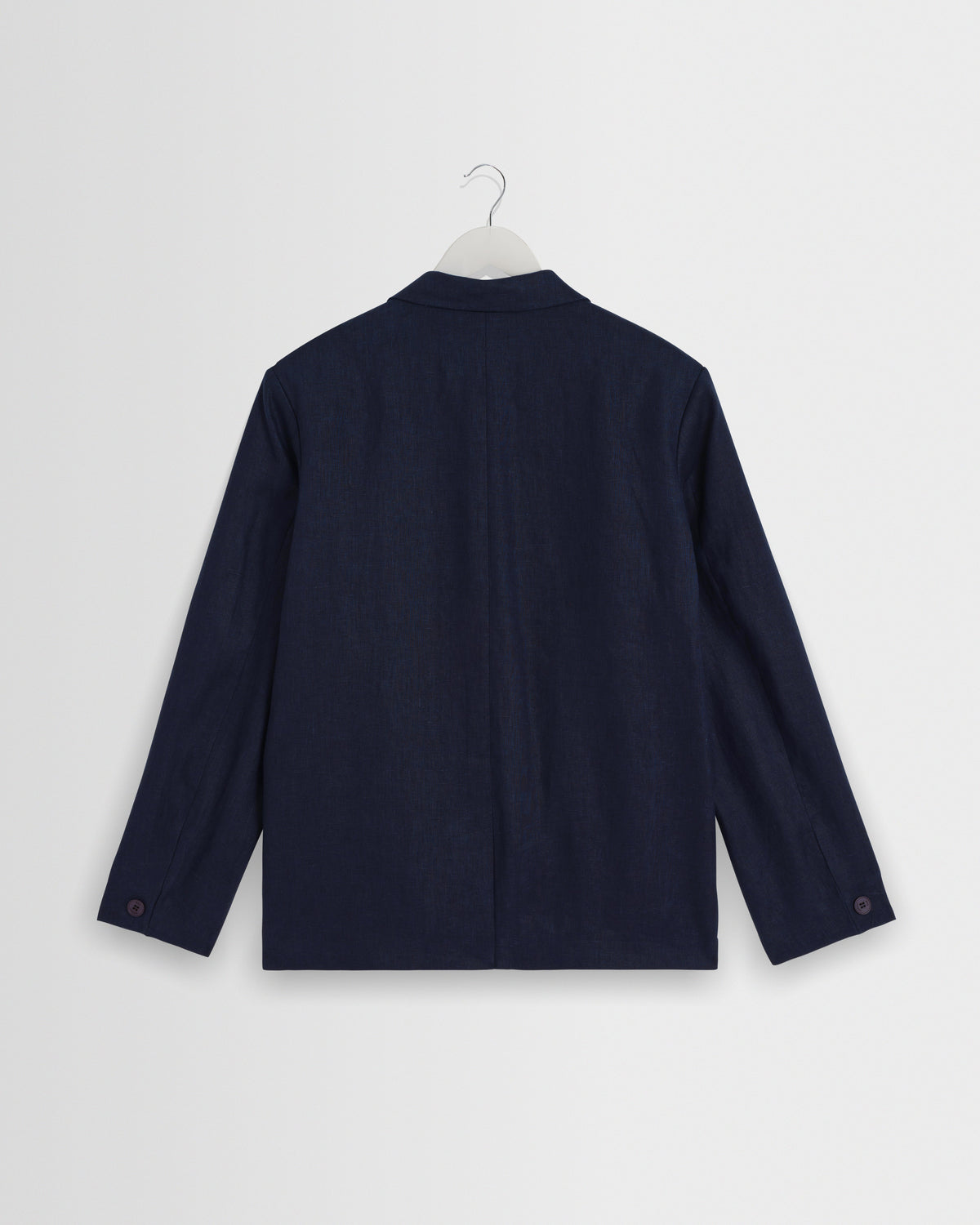 Fintry - Navy Linen Single-Breasted Blazer
