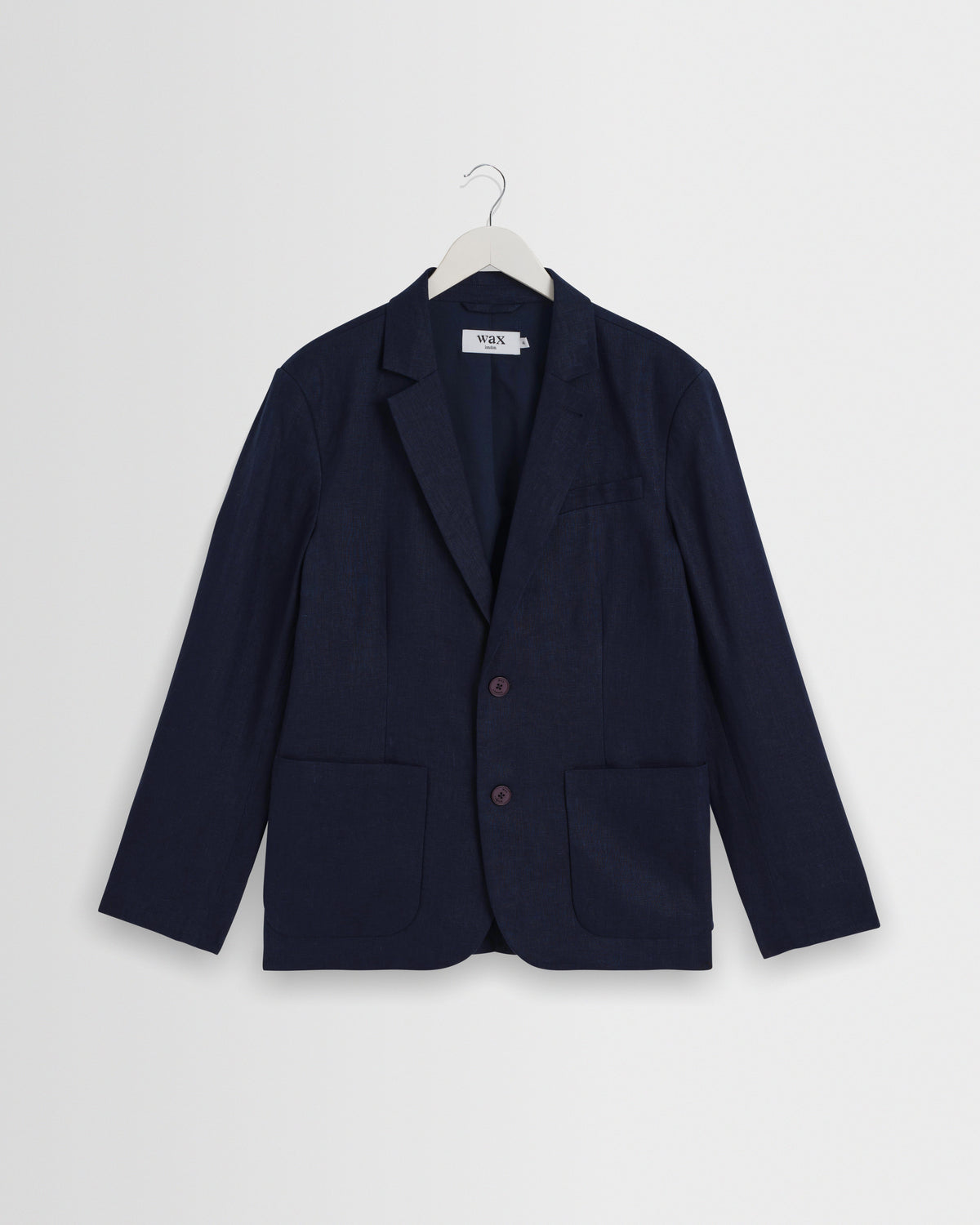 Fintry - Navy Linen Single-Breasted Blazer