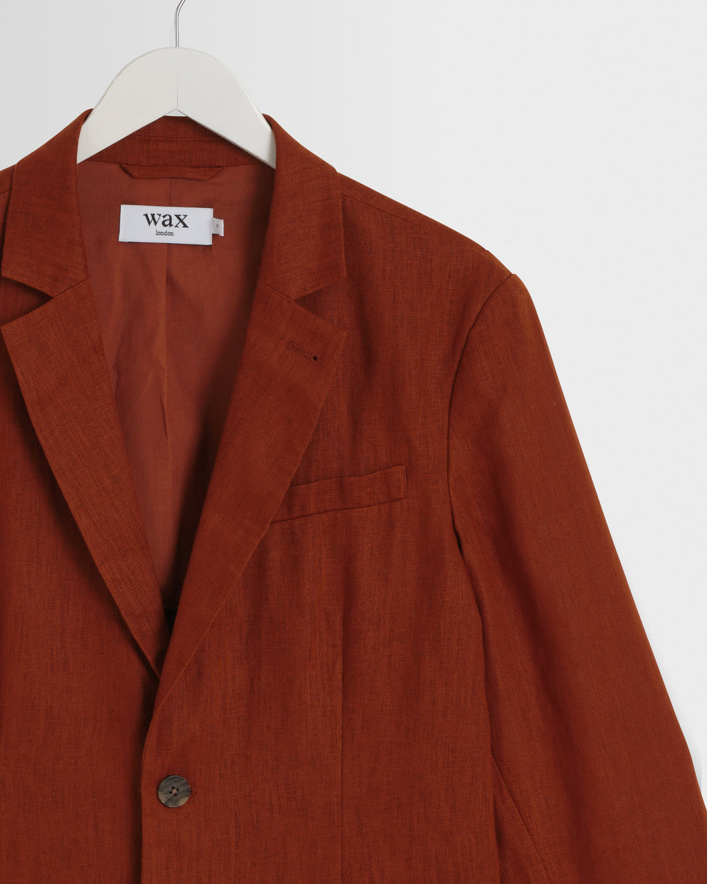 Fintry - Rust Linen Single-Breasted Blazer