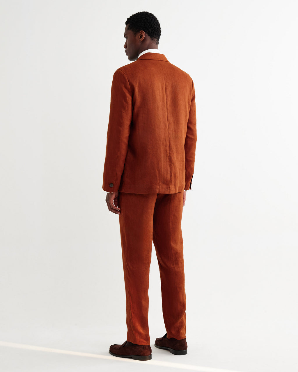 Fintry - Rust Linen Single-Breasted Blazer