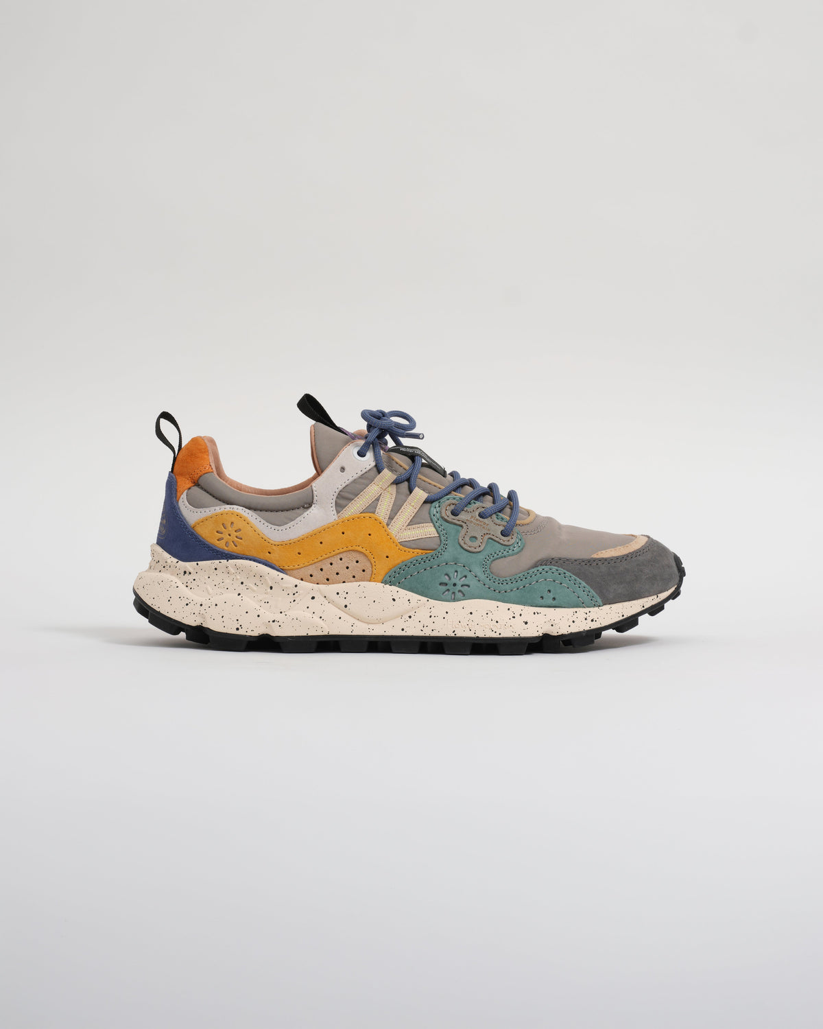 Flower Mountain - Grey Green Suede And Nylon Yamano 3 Trainers