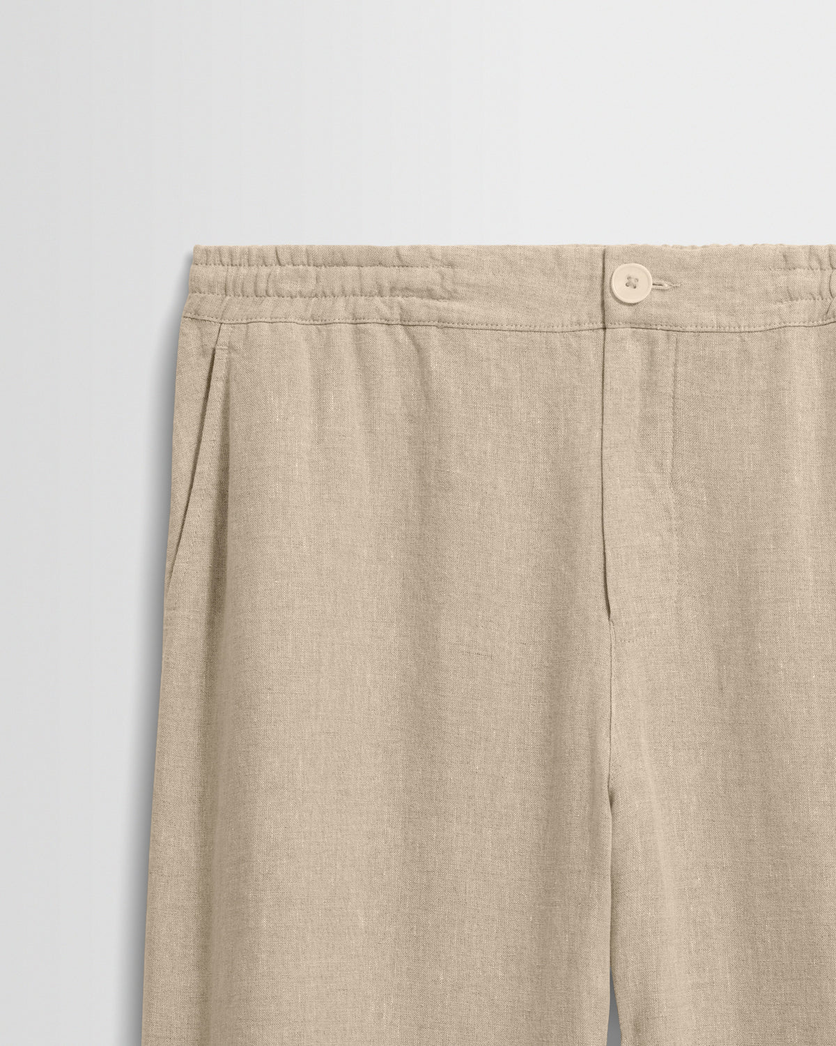 Glencoe - Beige Washed Linen Loose Fit Trousers