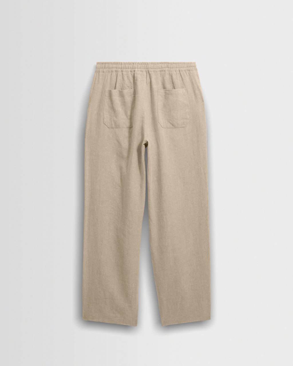 Glencoe - Beige Washed Linen Loose Fit Trousers