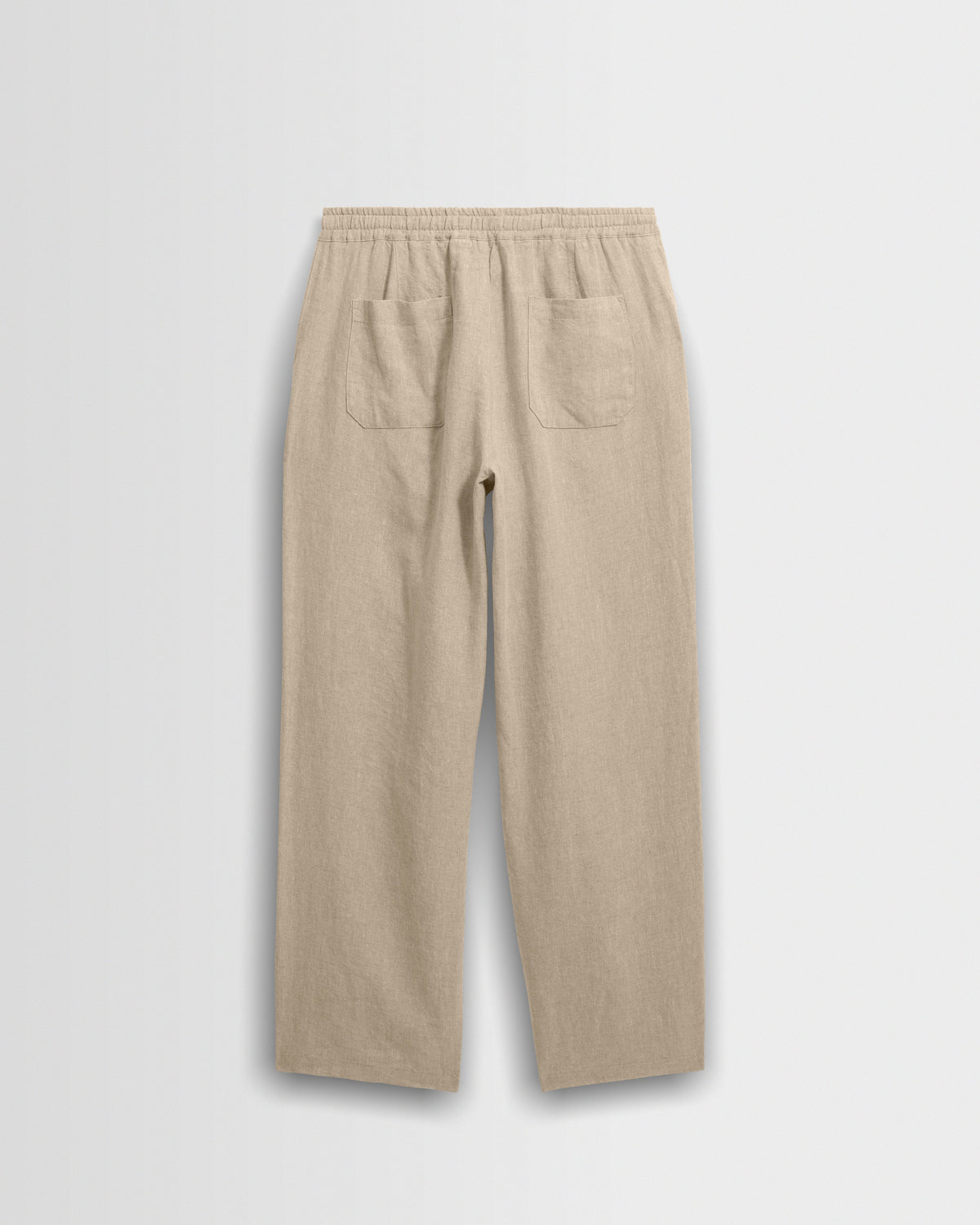 Glencoe - Beige Washed Linen Loose Fit Trousers