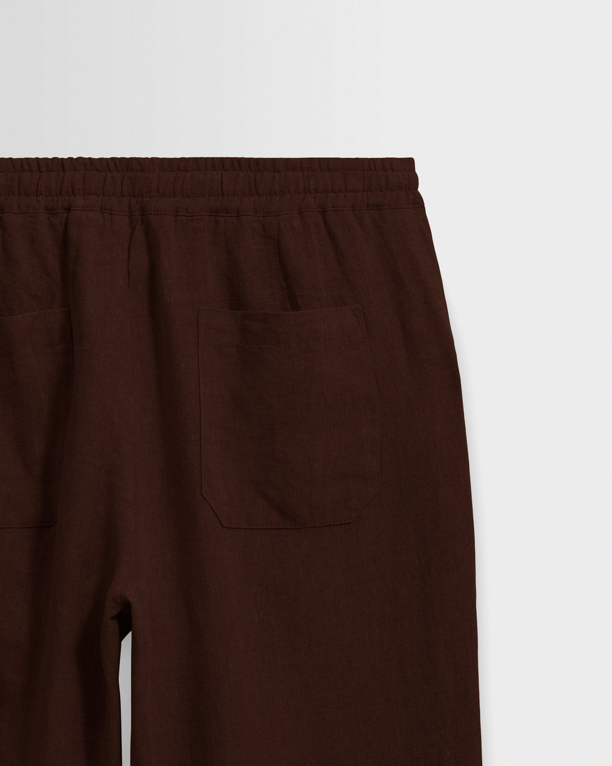 Glencoe - Brown Washed Linen Loose Fit Trousers