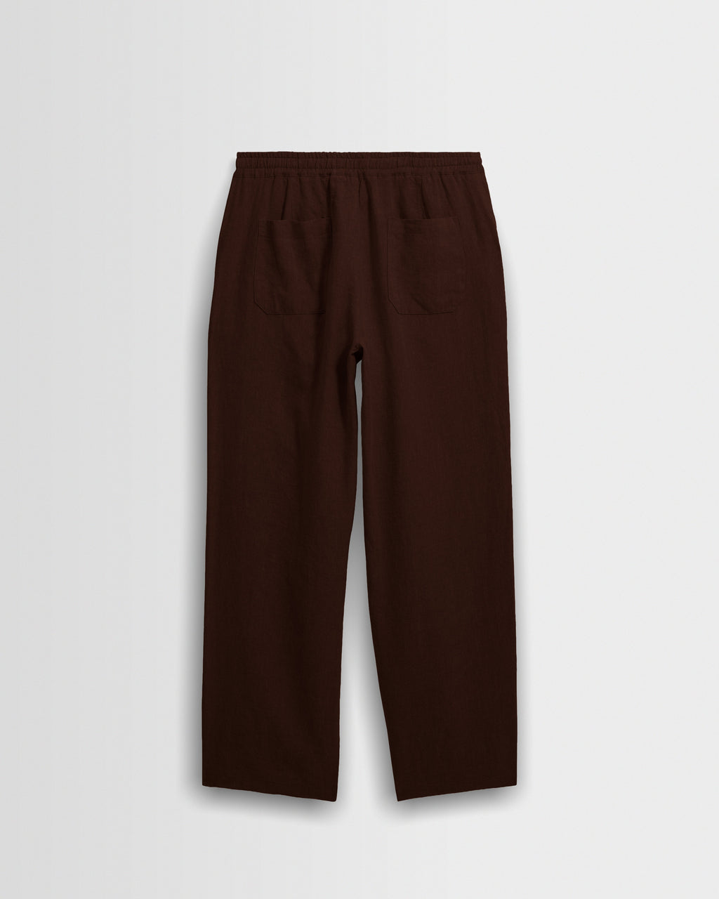 Glencoe - Brown Washed Linen Loose Fit Trousers