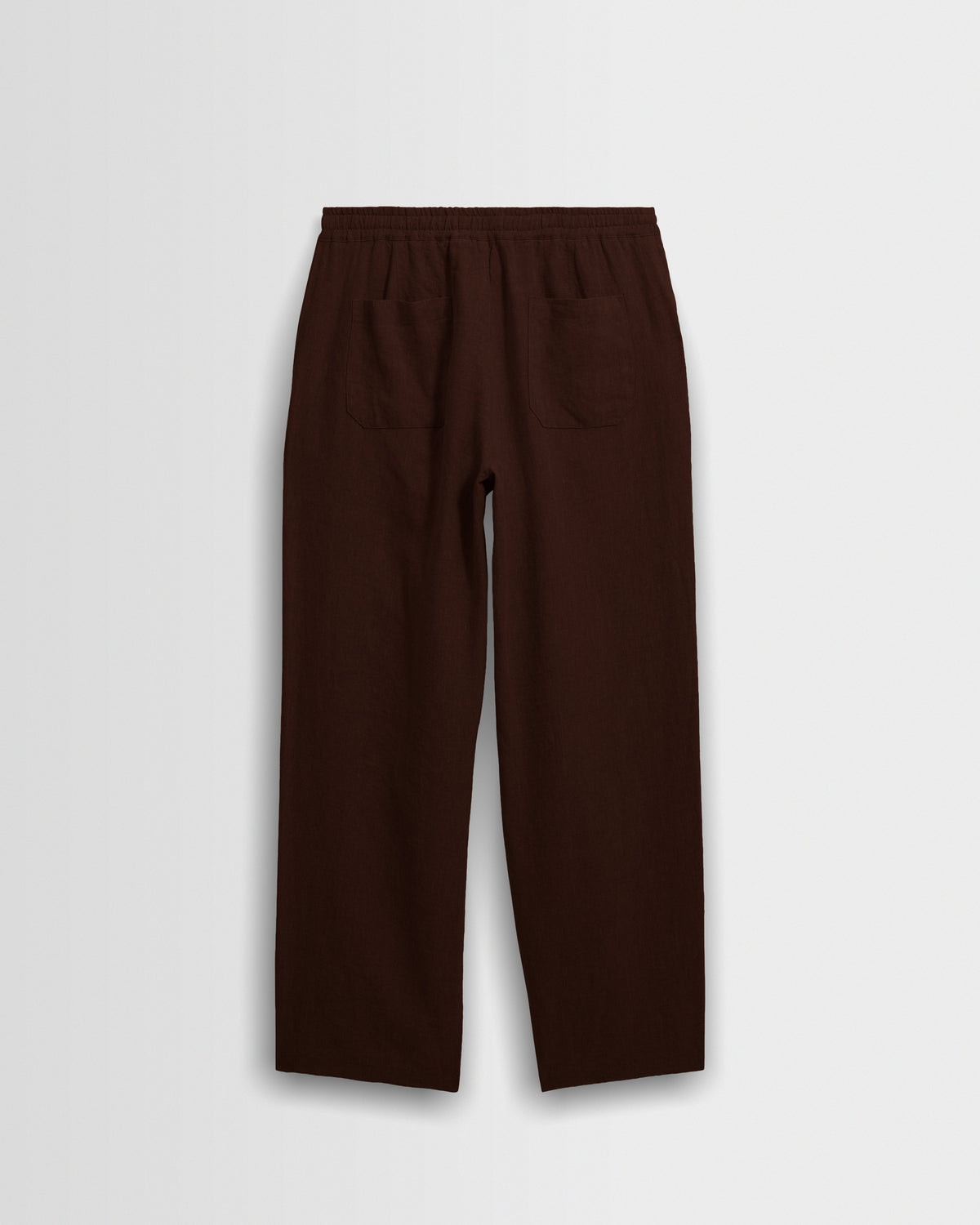 Glencoe - Brown Washed Linen Loose Fit Trousers