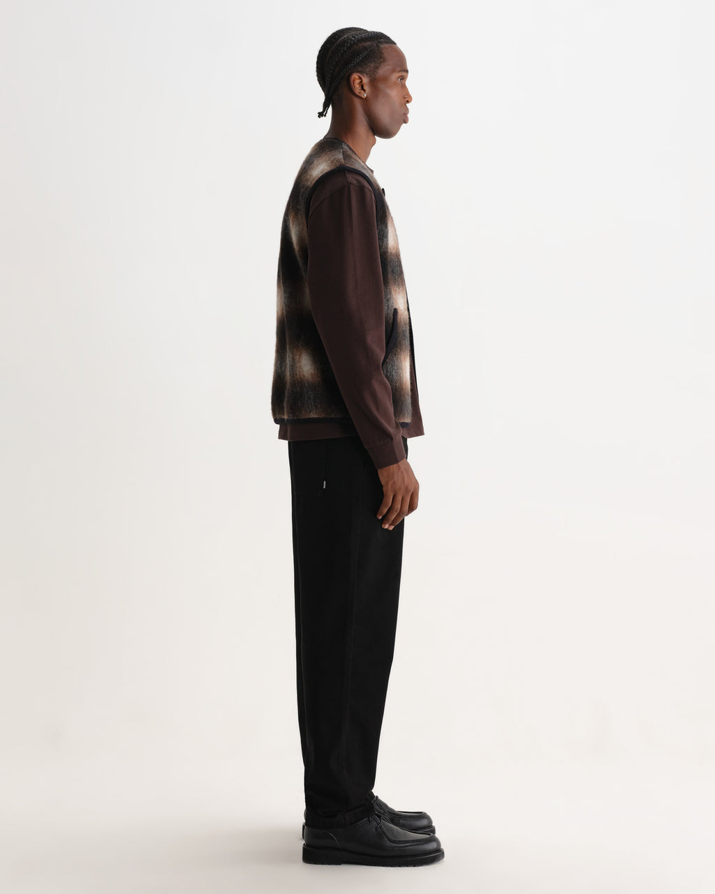 Gower - Brown And Black Check Wool Gilet