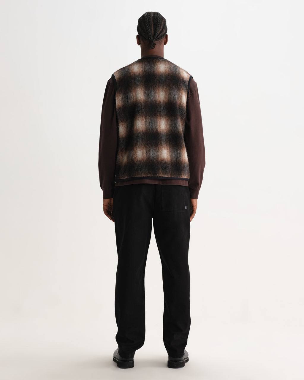 Gower - Brown And Black Check Wool Gilet