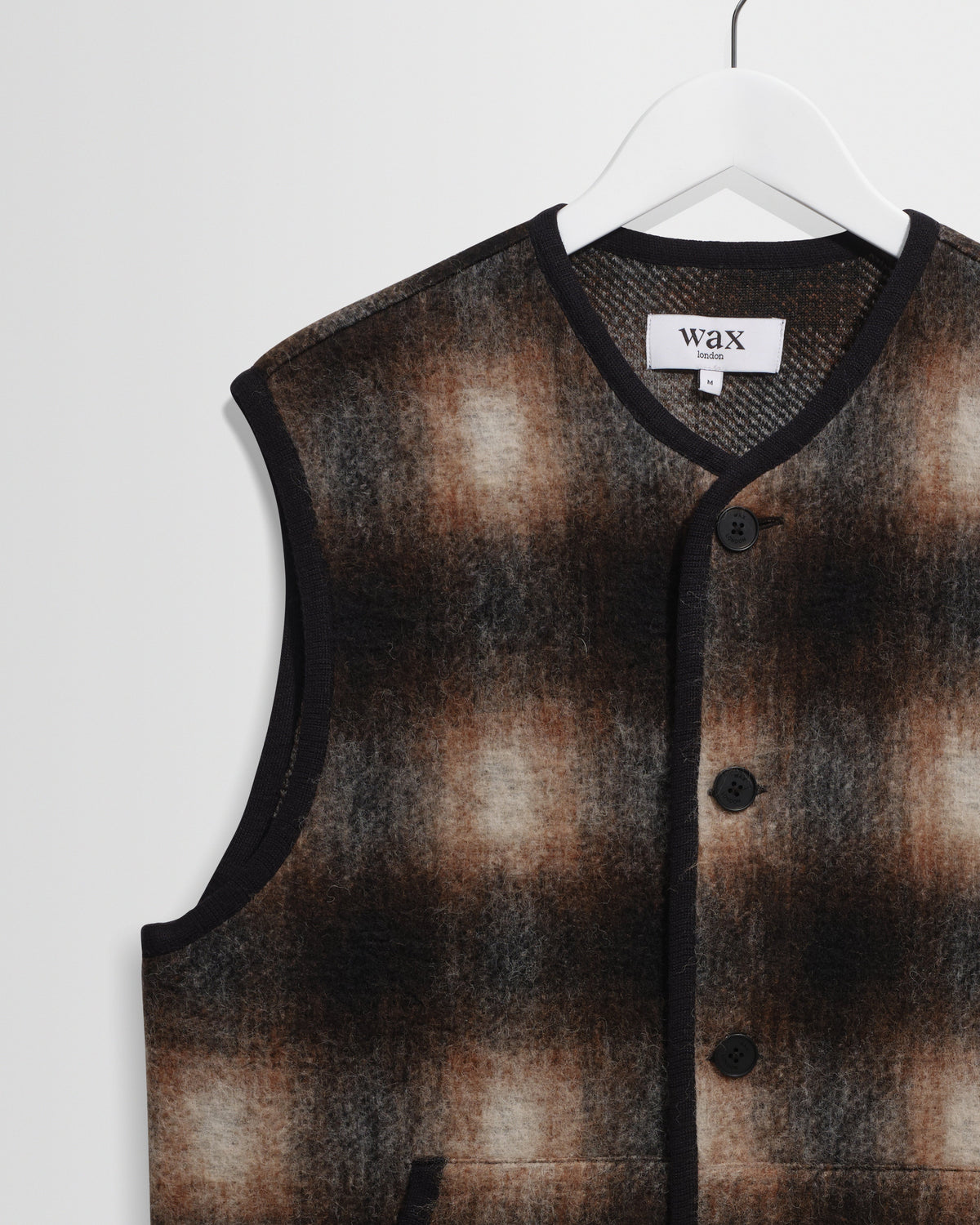 Gower - Brown And Black Check Wool Gilet