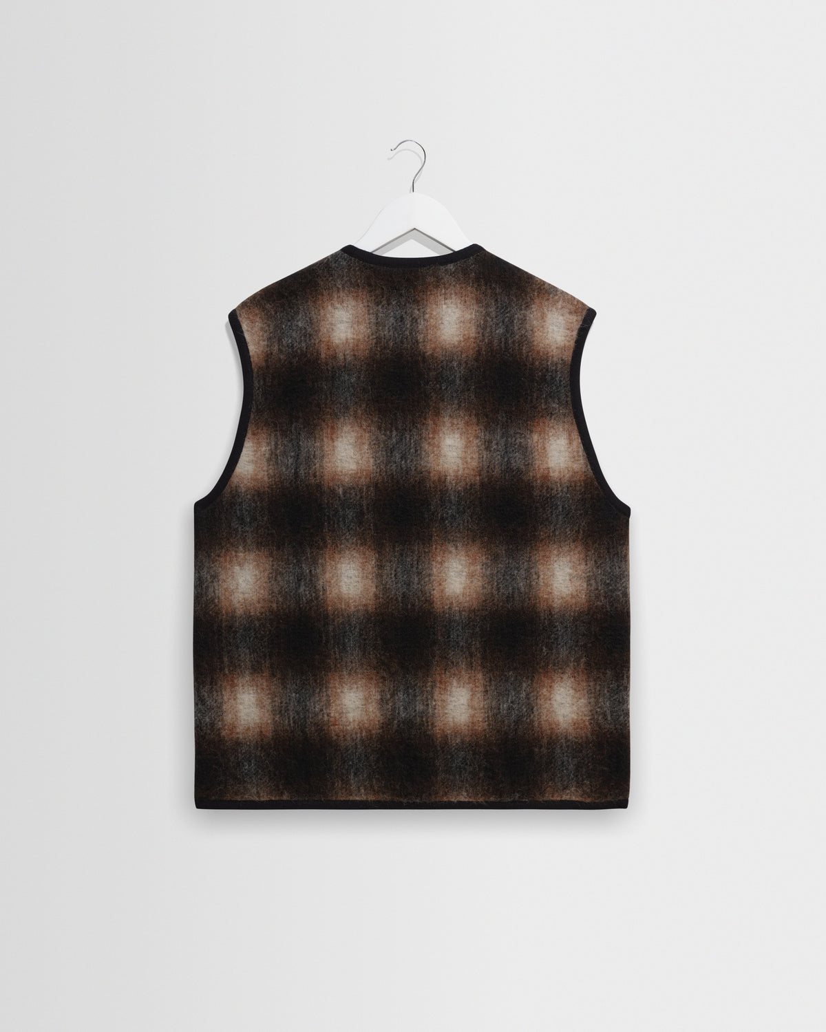 Gower - Brown And Black Check Wool Gilet