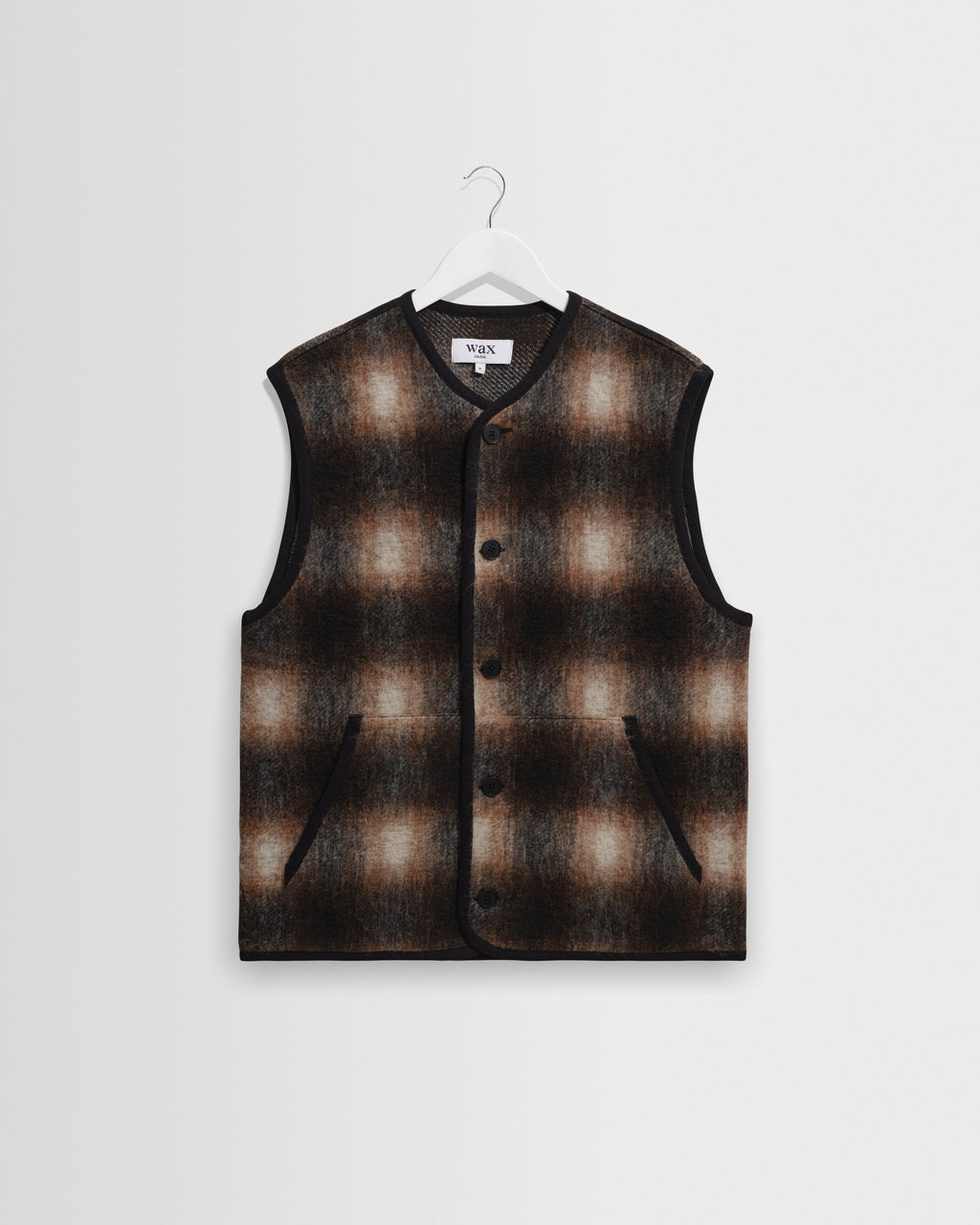 Gower - Brown And Black Check Wool Gilet
