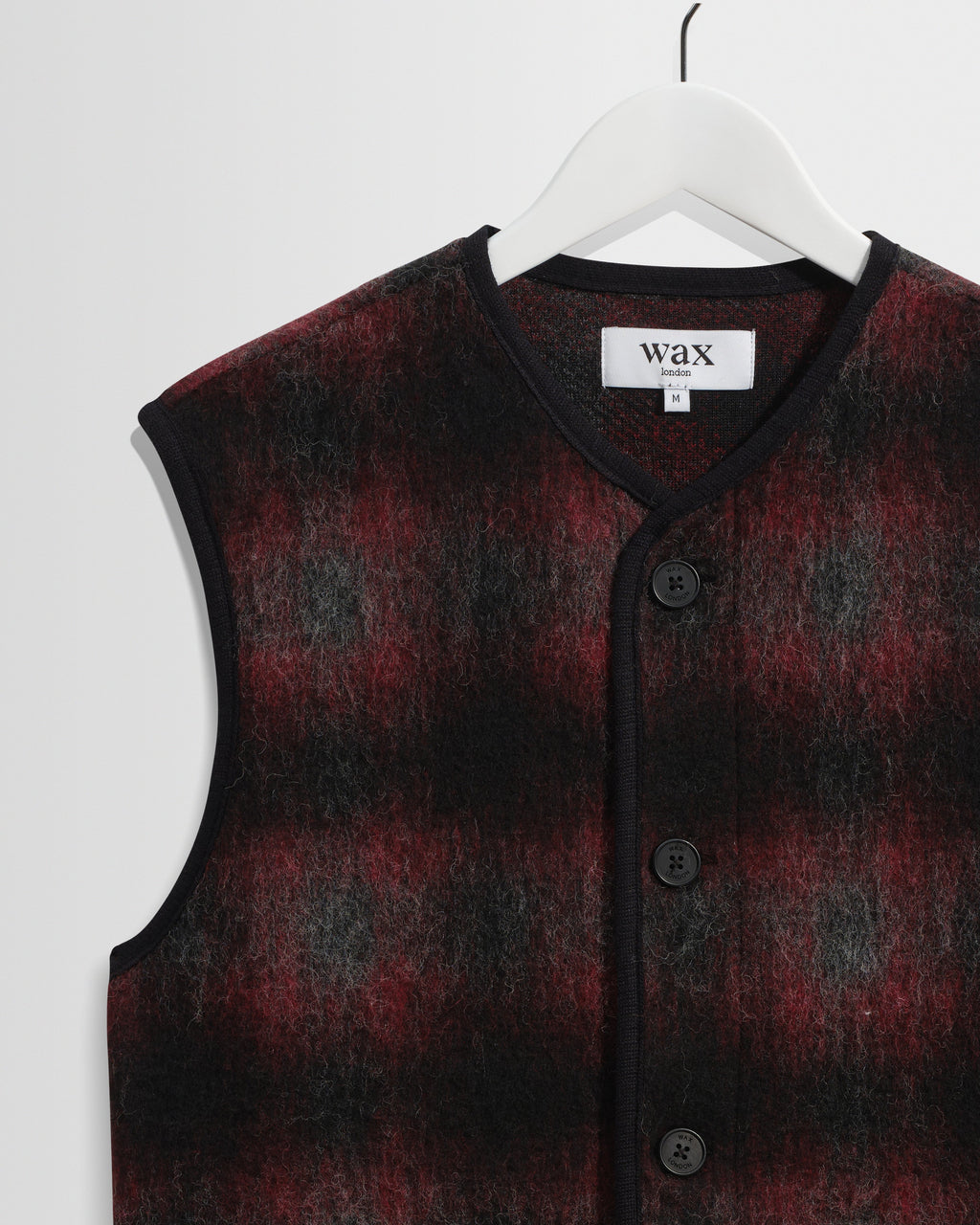 Gower - Red And Black Check Wool Gilet