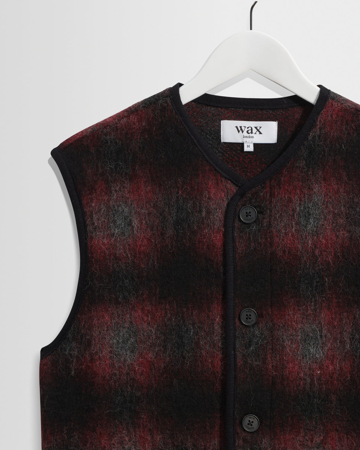 Gower - Red And Black Check Wool Gilet