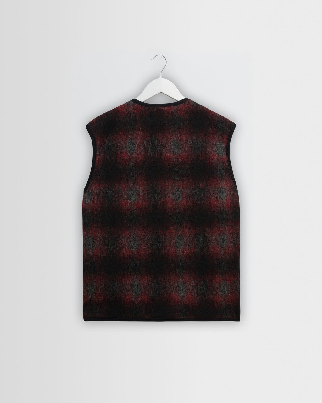 Gower - Red And Black Check Wool Gilet