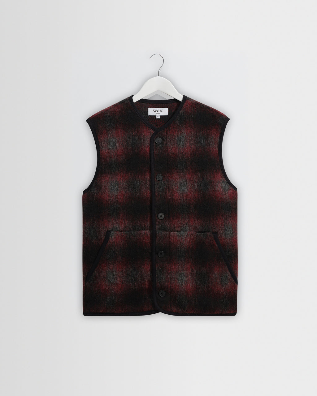 Gower - Red And Black Check Wool Gilet