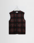 Gower - Red And Black Check Wool Gilet