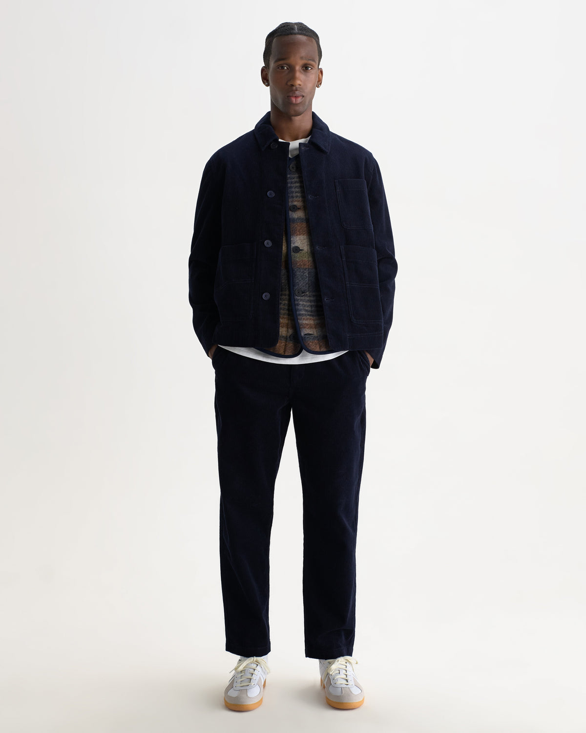 Gower - Oatmeal And Multicolour Check Wool Gilet
