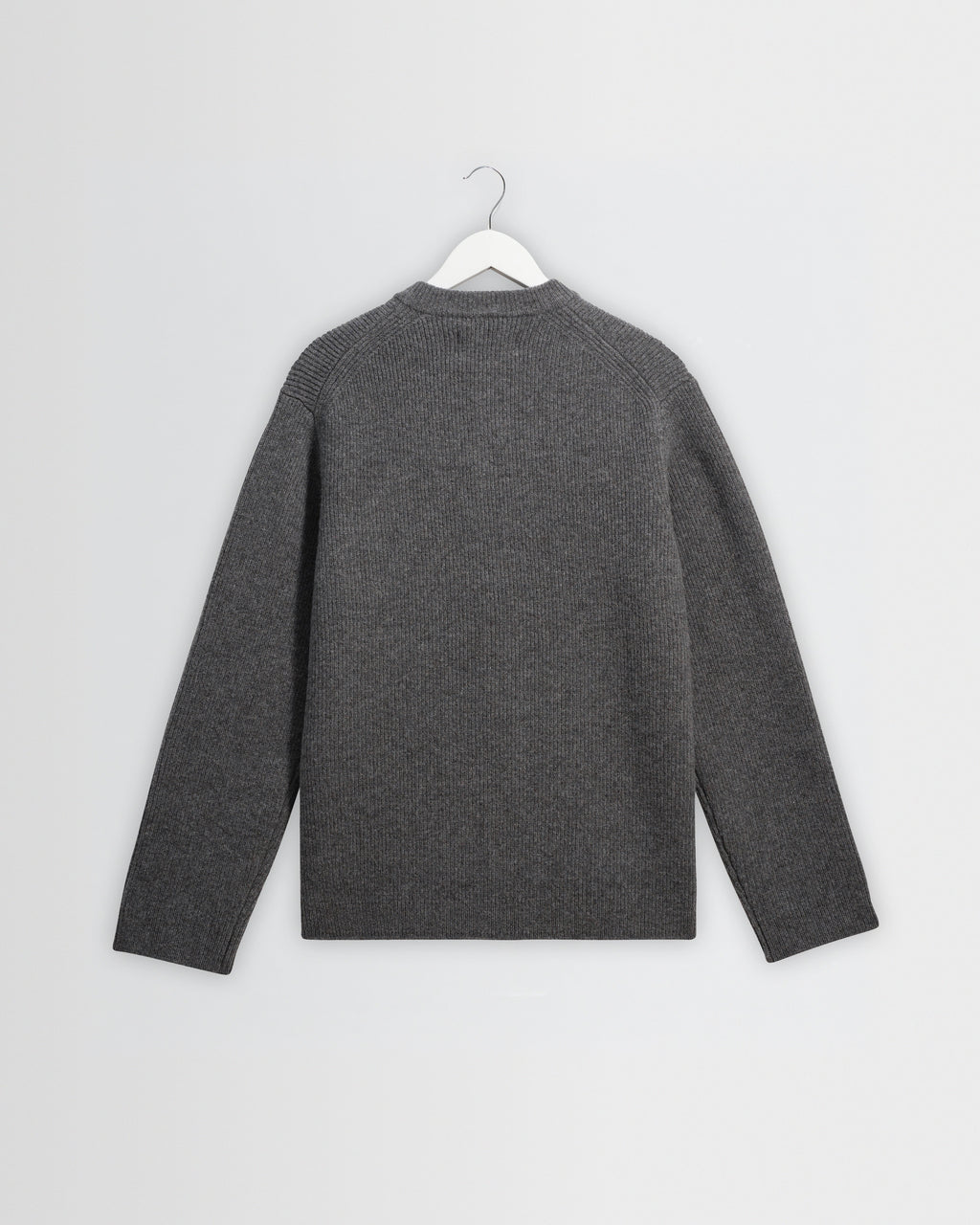 Granby - Grey Ribbed Wool Cardigan