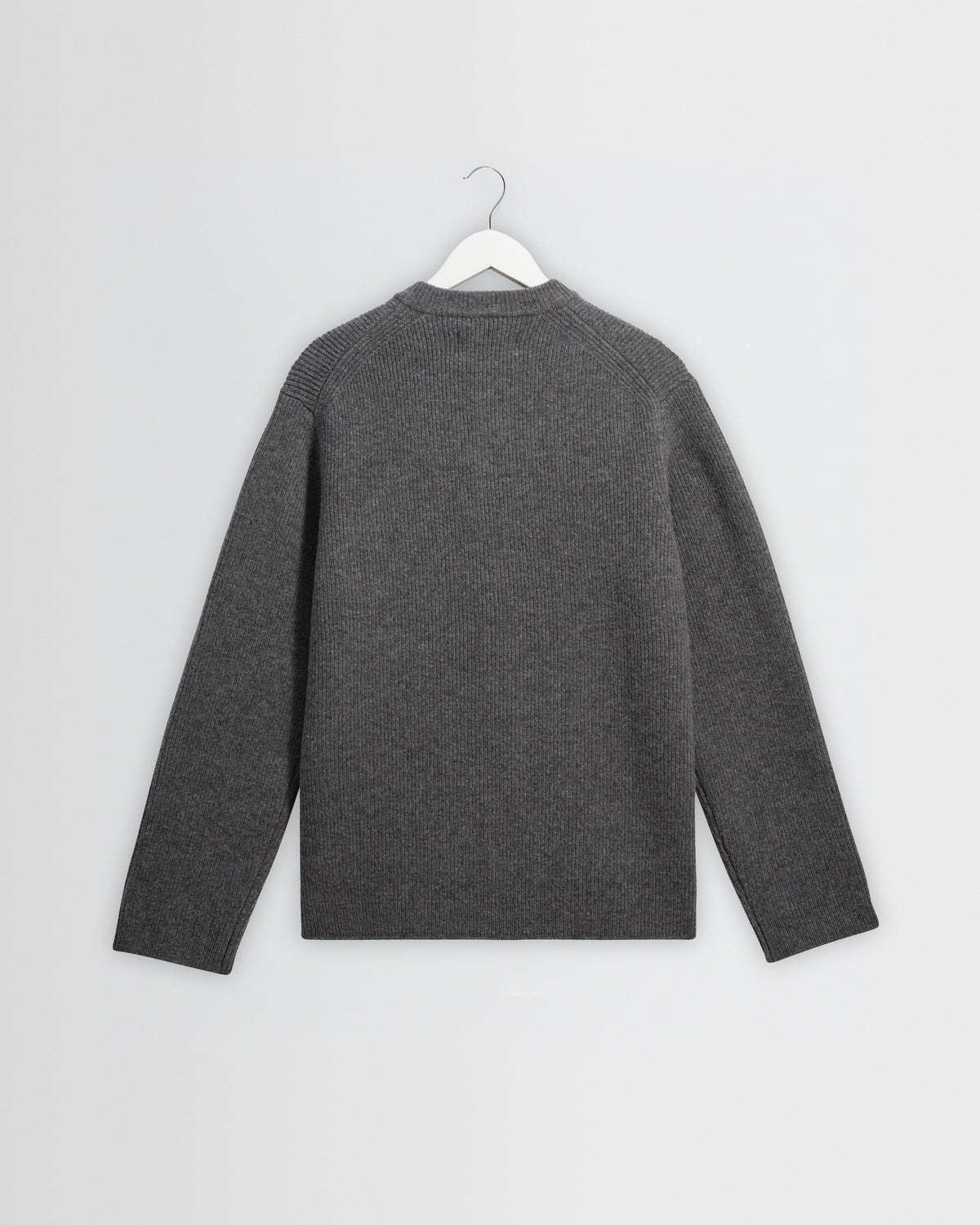 Granby - Grey Ribbed Wool Cardigan
