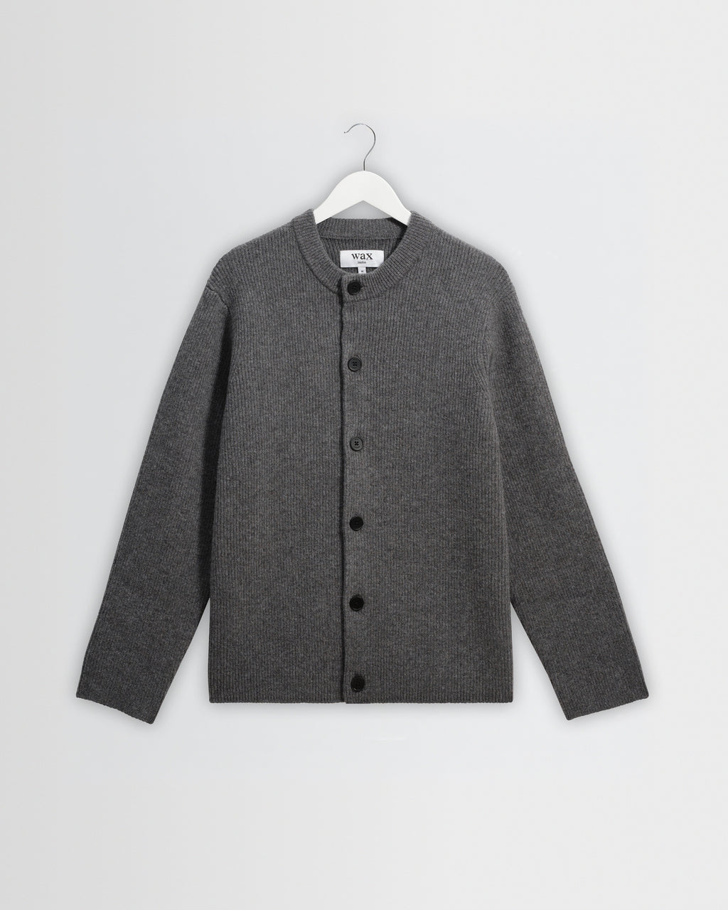 Granby - Grey Ribbed Wool Cardigan