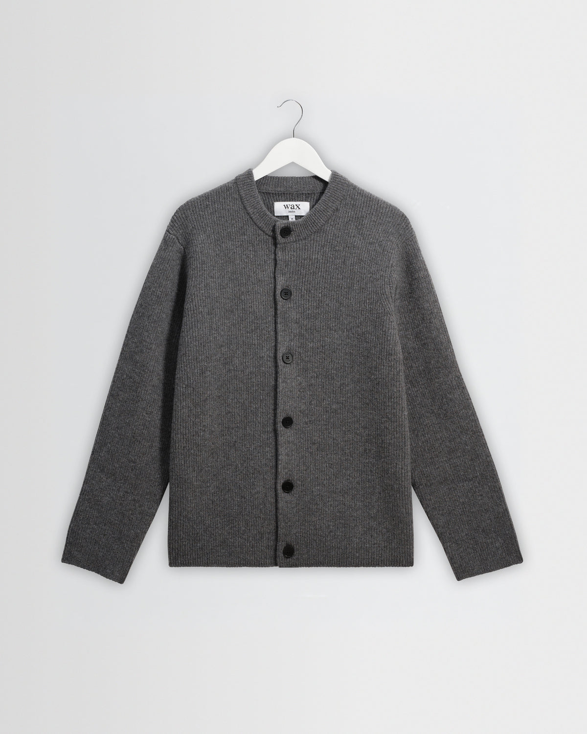 Granby - Grey Ribbed Wool Cardigan
